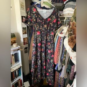 Gorgeous dark floral Laura Ashley dress